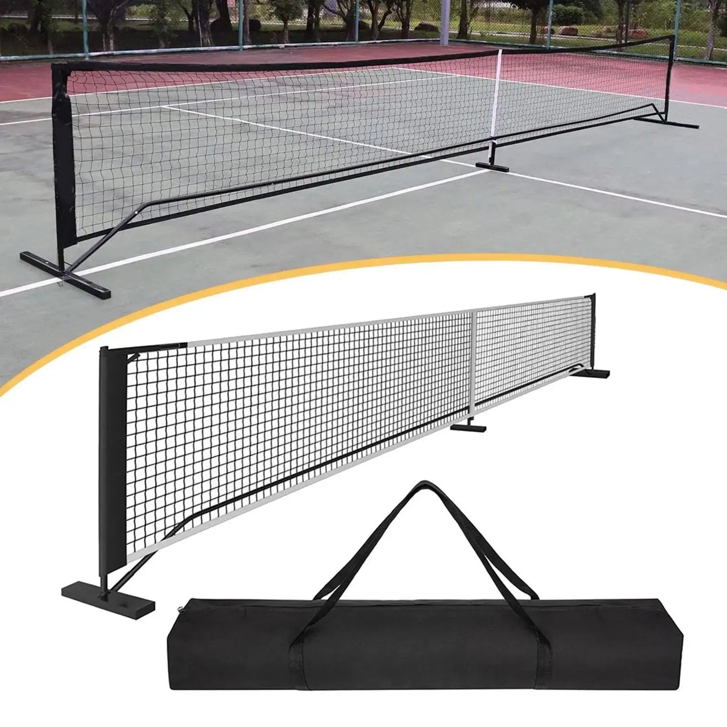 Portable Pickleball Net System Regulation Size with Carrying Bag with Metal Frame 22 Feet Badminton Net for Indoor Outdoor Game Zenn Organics Inc