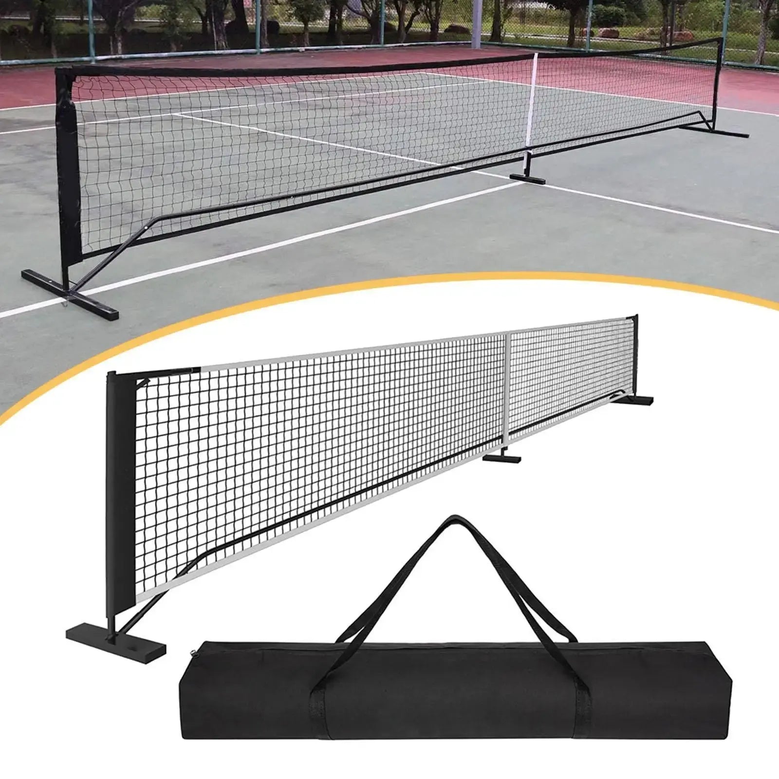 Portable Pickleball Net System Regulation Size with Carrying Bag with Metal Frame 22 Feet Badminton Net for Indoor Outdoor Game Zenn Organics Inc