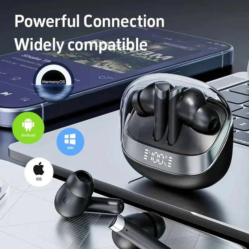 Earphone Bluetooth In-Ear Headphones True Wireless Earbuds  For Noise Reduction Power Display Waterproof Touch Control With Mic Zenn Organics Inc