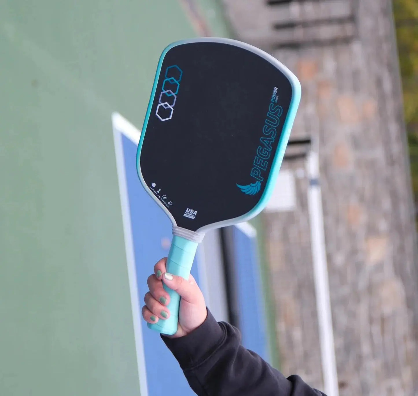 PEGASUS 16MM Pickleball Paddle, T700 Carbon Fiber Textured Surface, Polyer Honeycomb Core, Wide-body Paddle, Enhanced Power&Spin Zenn Organics Inc