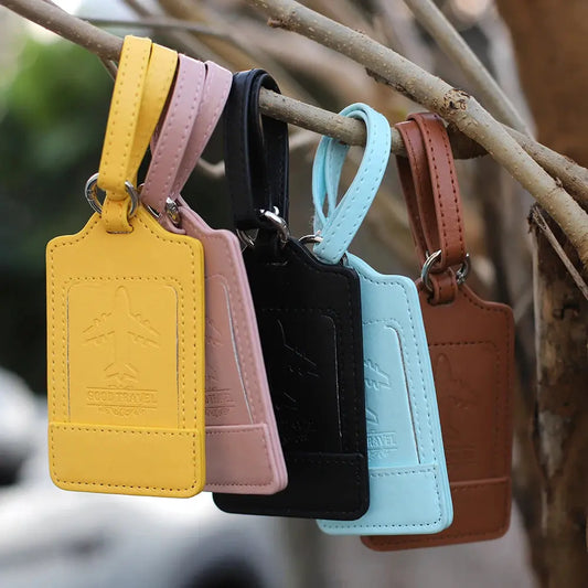 Leather Suitcase Name Address ID Baggage Label Luggage Tag Address Holder Boarding Tags Portable Travel Accessories Zenn Organics Inc