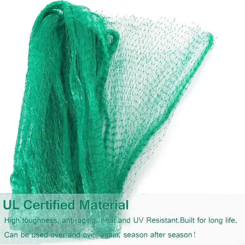 Garden Netting Green Woven Mesh Protect Plants Fruits Flowers Trees Stretch Fencing Durable Net Stops Birds Deer Animals Zenn Organics Inc