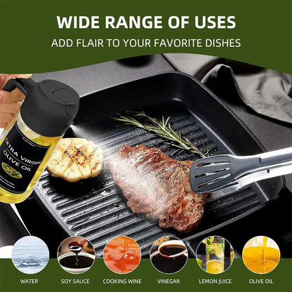 Oil Sprayer for Cooking,2in1 Olive Oil Dispenser Bottle for Kitchen with Stickers,16oz/470ml Premium Glass,Food-grade Oil Mister Zenn Organics Inc