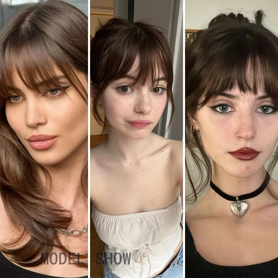 Hair bangs clip-in extensions Fringe fake hair wigs Synthetic Toupee Hairpiece with sideburns DIY Elegant women Hair Accessories Zenn Organics Inc