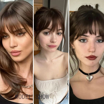 Hair bangs clip-in extensions Fringe fake hair wigs Synthetic Toupee Hairpiece with sideburns DIY Elegant women Hair Accessories Zenn Organics Inc