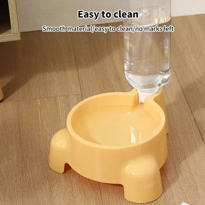 Zenn Organics pet water bottle with automatic dispenser for puppies and cats, featuring a single drinking bowl for convenient hydration.