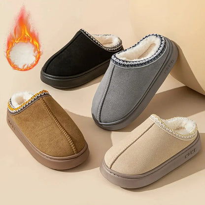 Women's Comfort Lined Slippers Soft Sole Winter Warm Indoor Outdoor Shoes Elegant Couple Slippers Zenn Organics Inc