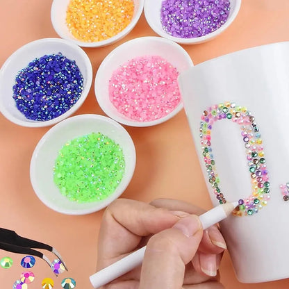 32 Colors Jelly Resin Rhinestones for Bedazzling, 3mm Multicolor Flatback Gems for Crafting,  with Clothes Shoes Nail Book Zenn Organics Inc