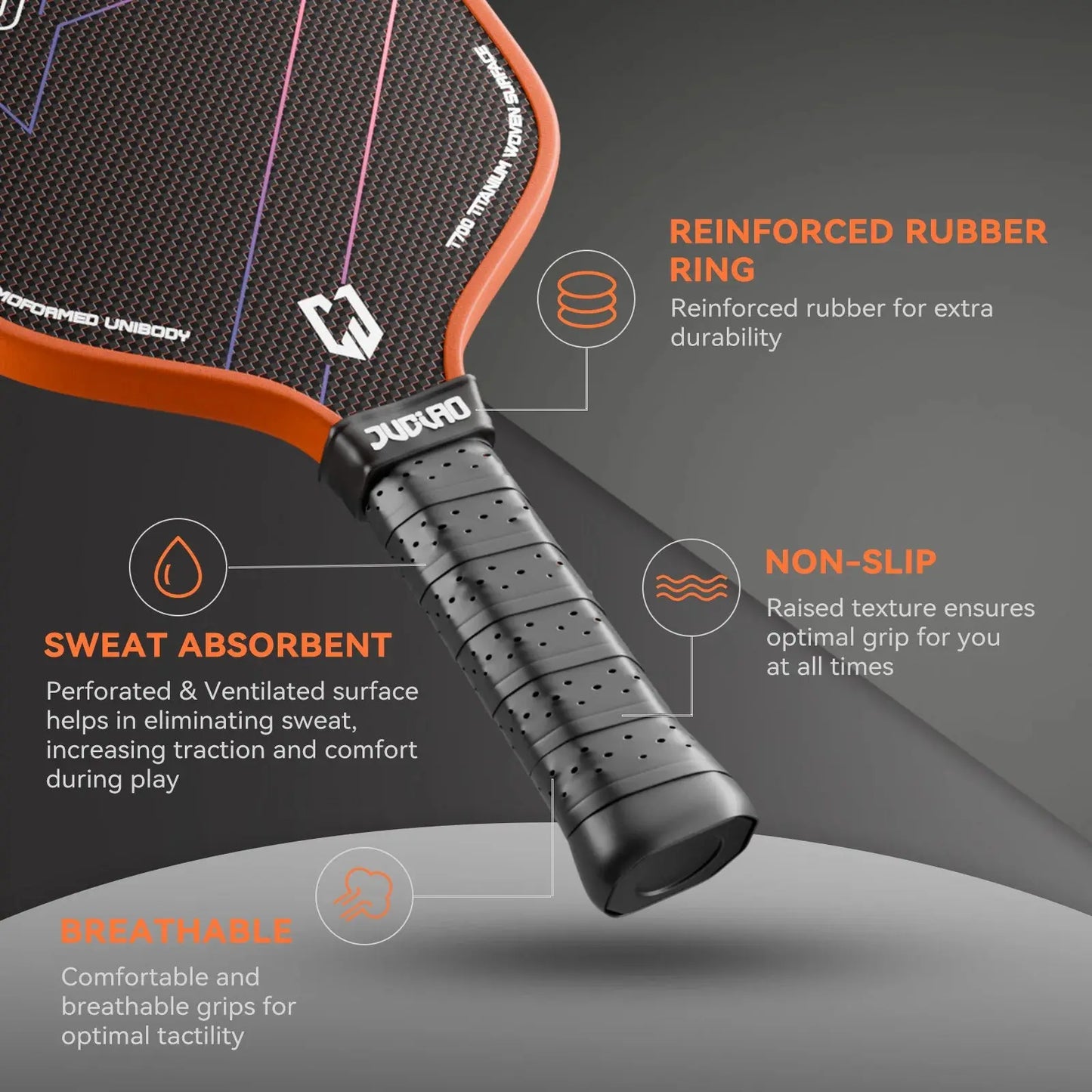 JUCIAO T-Titanium Pickleball Paddle Carbon Fiber Pickleballs For Spin And Control Foam  Injected Edges Thermoformed Pickleball Zenn Organics Inc