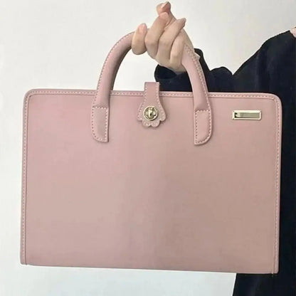 Laptop Handbag Pink Laptop Bag PU Fashion Laptop Sleeve Breathable Top-Handle Computer Protective Case for Girl Zenn Organics Inc
