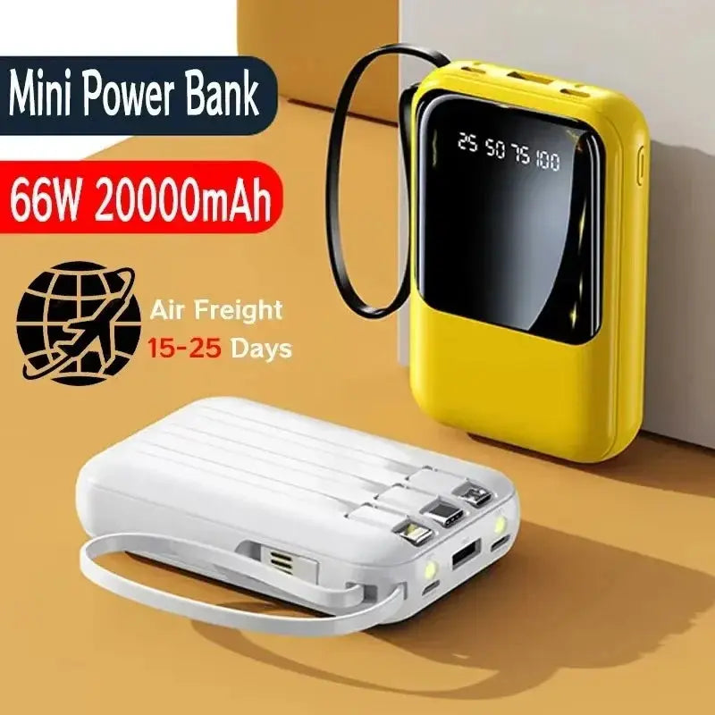 NEW 20000mAh Mini Power Bank 66W Portable Charger Fast Charging Powerbank External Spare Battery for IPhone Huawei Xiaomi Phone Zenn Organics Inc