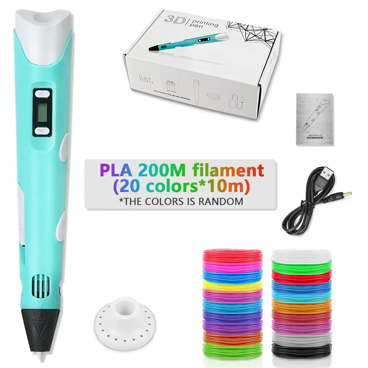 3D Pen For Children 3D Printing Drawing Pen DIY Funny Set for Kids Chidren Birthday Chrismas Creative Gift with PLA Filament Zenn Organics Inc