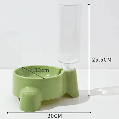 Zenn Organics pet water bottle with automatic dispenser for puppies and cats, featuring a single drinking bowl for easy hydration.