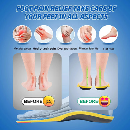 220+ lbs Heavy Duty Plantar Fasciitis Insoles, Arch Support Orthotics for Flat Feet Pain Relief, Men Women Sports Shoe Inserts Zenn Organics Inc