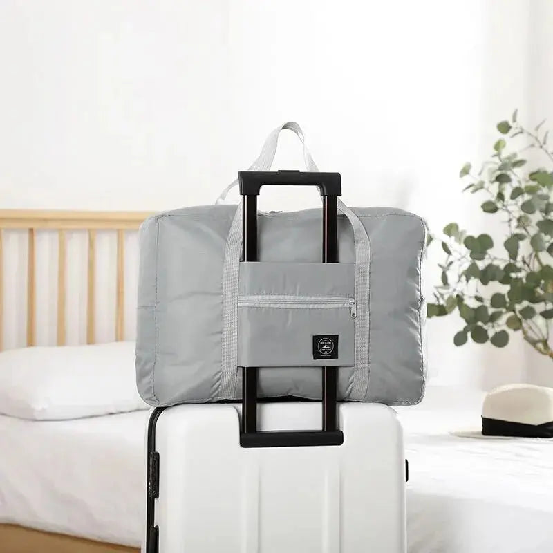 Fashionable Foldable Travel Bag: Large Capacity, Splash-Proof Carry-On Luggage Handbag for Unisex Fitness & Holiday Trips Zenn Organics Inc