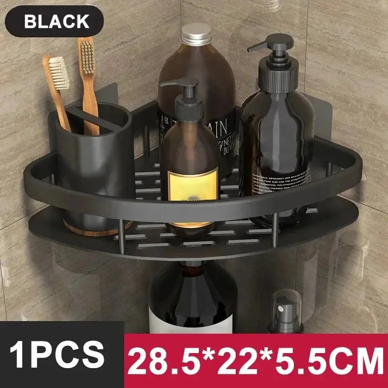 Bathroom Shelf Kitchen Storage Organizer Aluminum Alloy Shampoo Rack Shower Shelf Bathroom Accessories No Drill Shelf Zenn Organics Inc