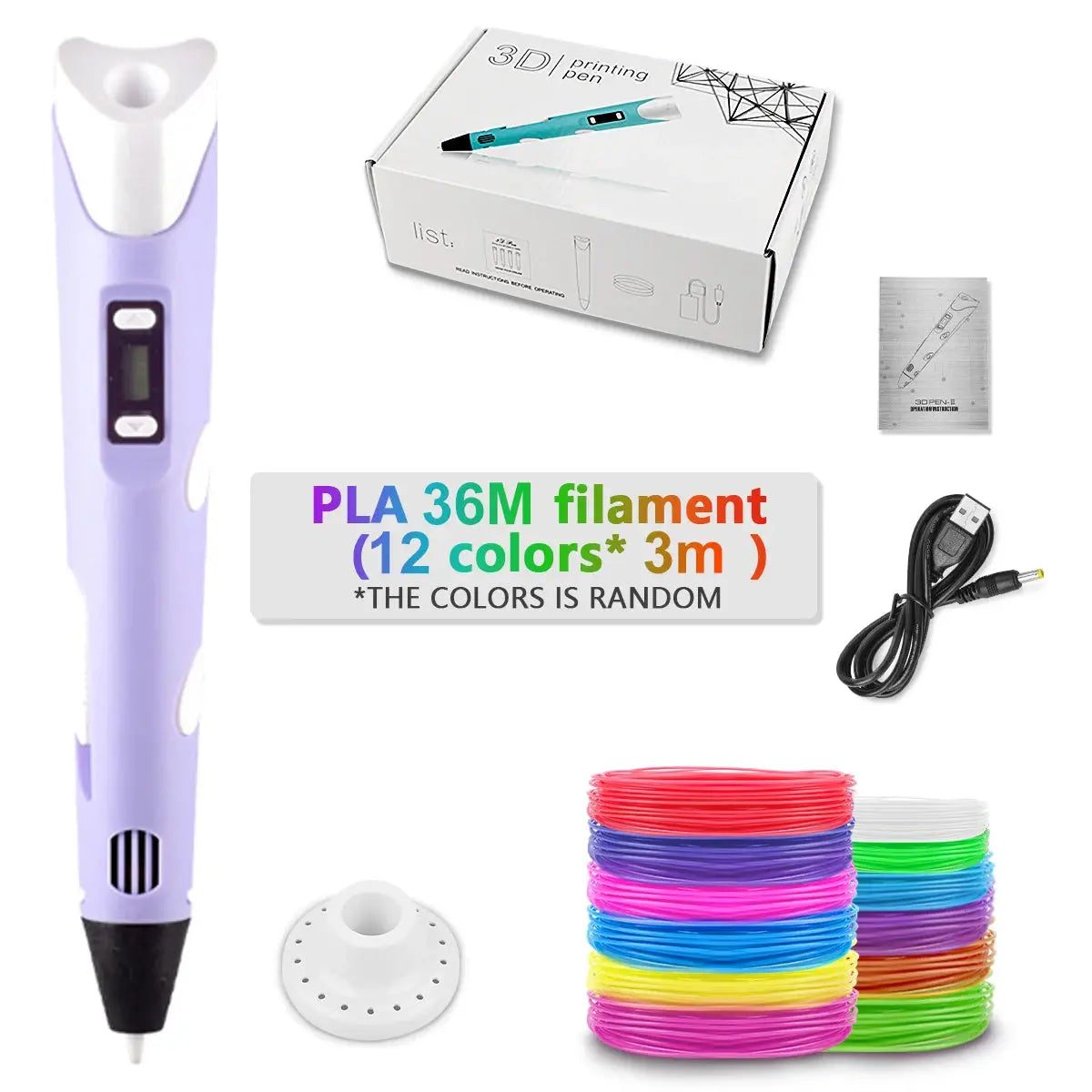 3D Pen For Children 3D Printing Drawing Pen DIY Funny Set for Kids Chidren Birthday Chrismas Creative Gift with PLA Filament Zenn Organics Inc