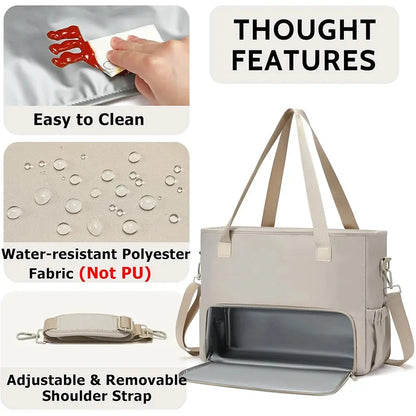 2 in 1 Lunch Tote Bag for Women with 15.6" Laptop Compartment Handbag Work Business lunch Insulated Shoulder Bag Thermal Bag ﻿ Zenn Organics Inc