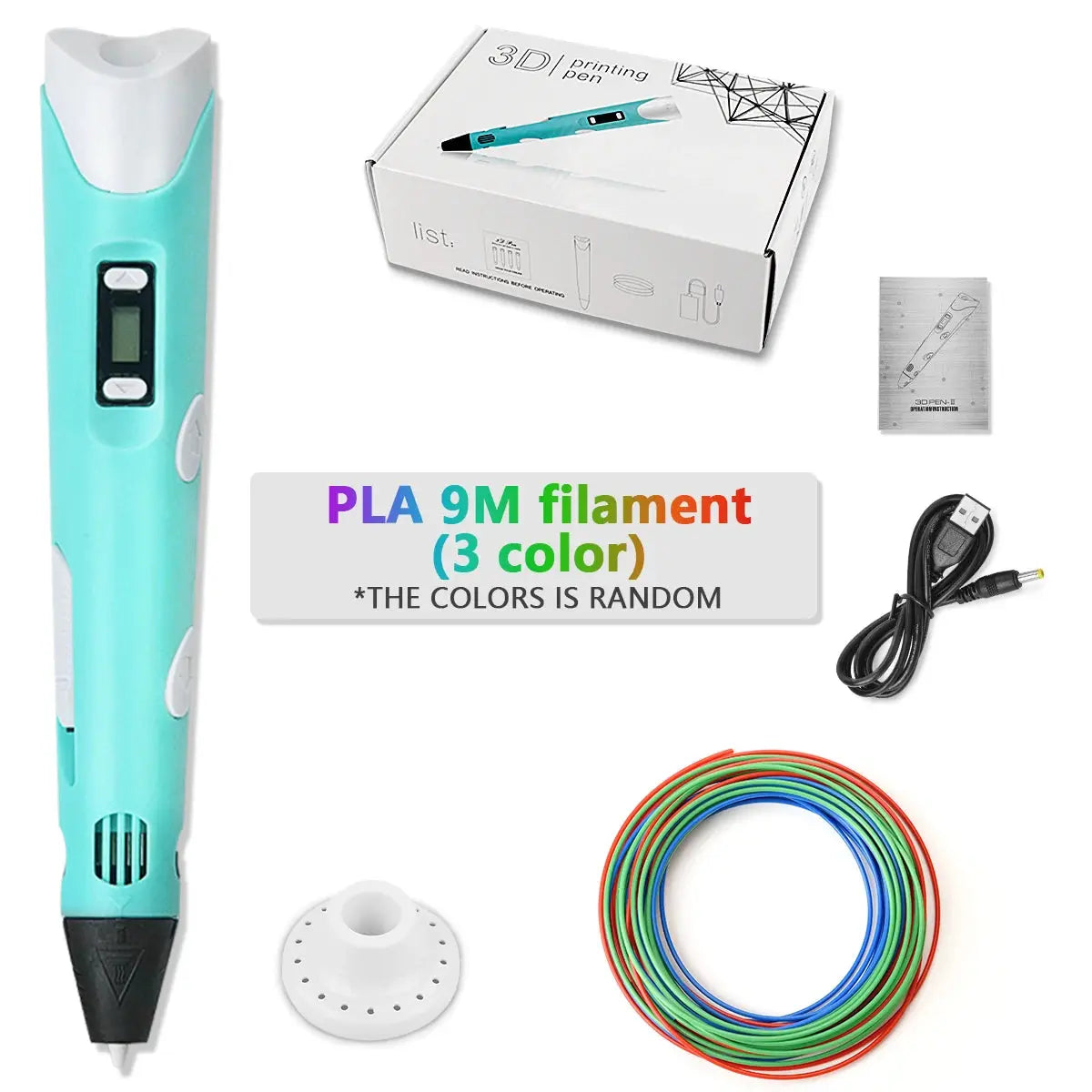 3D Pen For Children 3D Printing Drawing Pen DIY Funny Set for Kids Chidren Birthday Chrismas Creative Gift with PLA Filament Zenn Organics Inc