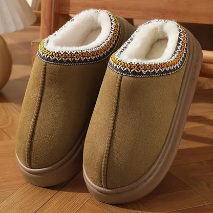 Women's Comfort Lined Slippers Soft Sole Winter Warm Indoor Outdoor Shoes Elegant Couple Slippers Zenn Organics Inc