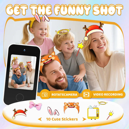 Kids Smart Phone with Dual Camera, 2.8" Touchscreen, 720P IPS Display, Battery, USB-C Charging, 4+ Years Old, prefer gift Zenn Organics Inc