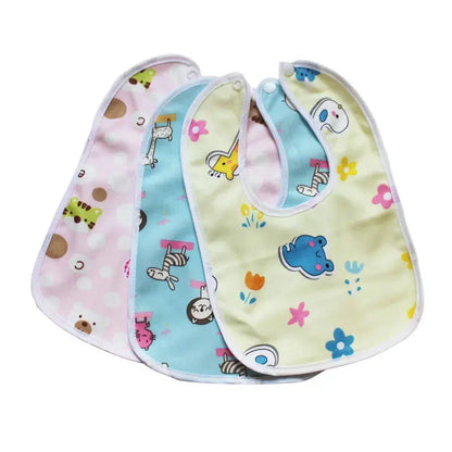 Baby Cartoon Snap Waterproof Bib Super Soft Baby Bib Newborn Crystal Velvet Saliva Towel Zenn Organics Inc