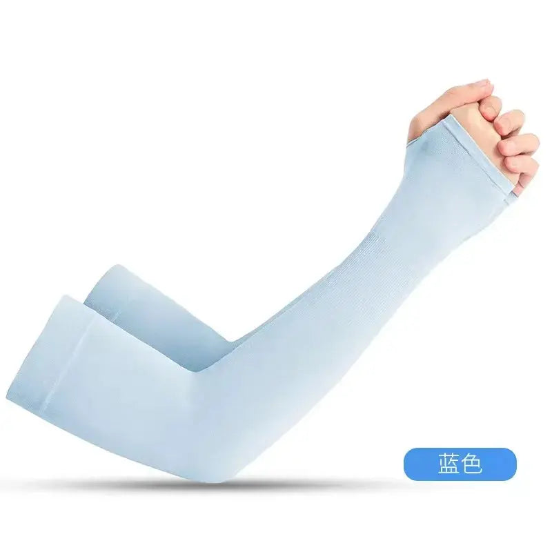 Pair of Zenn Organics compression arm sleeves for men and women, ideal for football, volleyball, sun protection, and workouts.