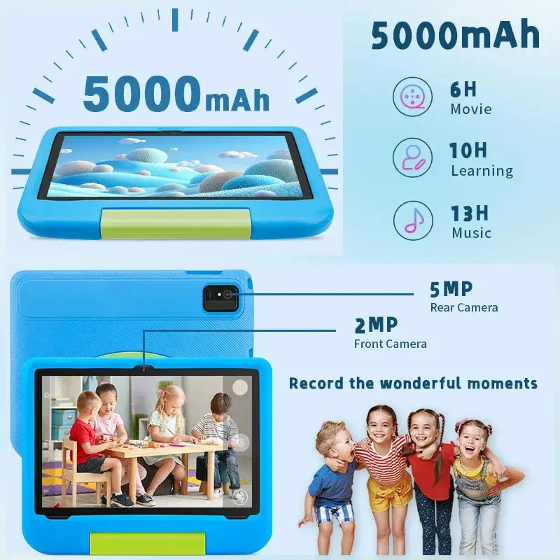 Kids Tablet, 10.1-inch Children 2025 Android 15 Tablets with Eye Protection Screen, 8GB(4+4GB) RAM 64GB Storage, 5000mAh Battery Zenn Organics Inc