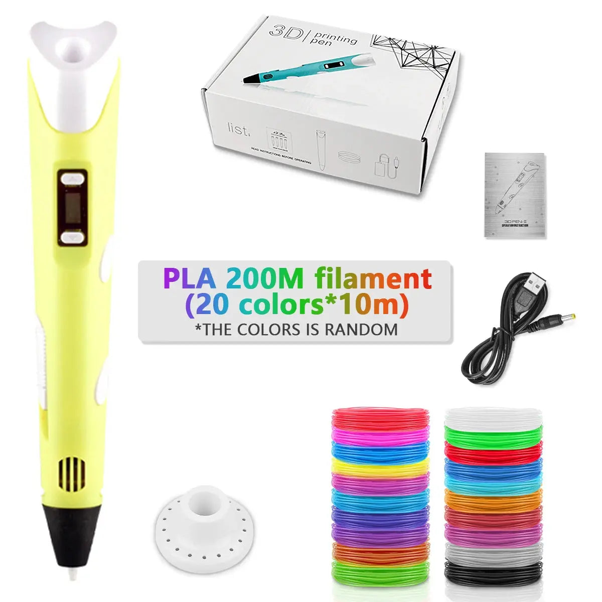 3D Pen For Children 3D Printing Drawing Pen DIY Funny Set for Kids Chidren Birthday Chrismas Creative Gift with PLA Filament Zenn Organics Inc