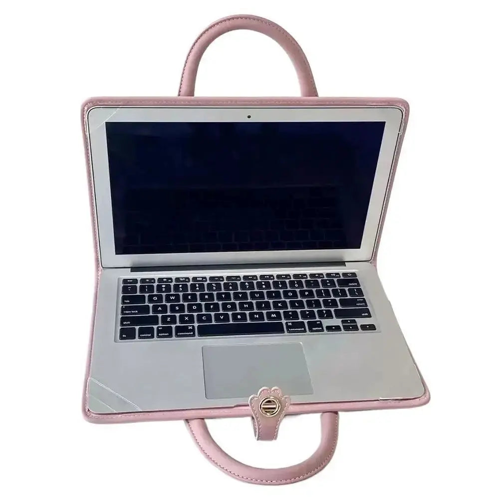 Laptop Handbag Pink Laptop Bag PU Fashion Laptop Sleeve Breathable Top-Handle Computer Protective Case for Girl Zenn Organics Inc