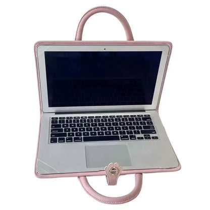 Laptop Handbag Pink Laptop Bag PU Fashion Laptop Sleeve Breathable Top-Handle Computer Protective Case for Girl Zenn Organics Inc