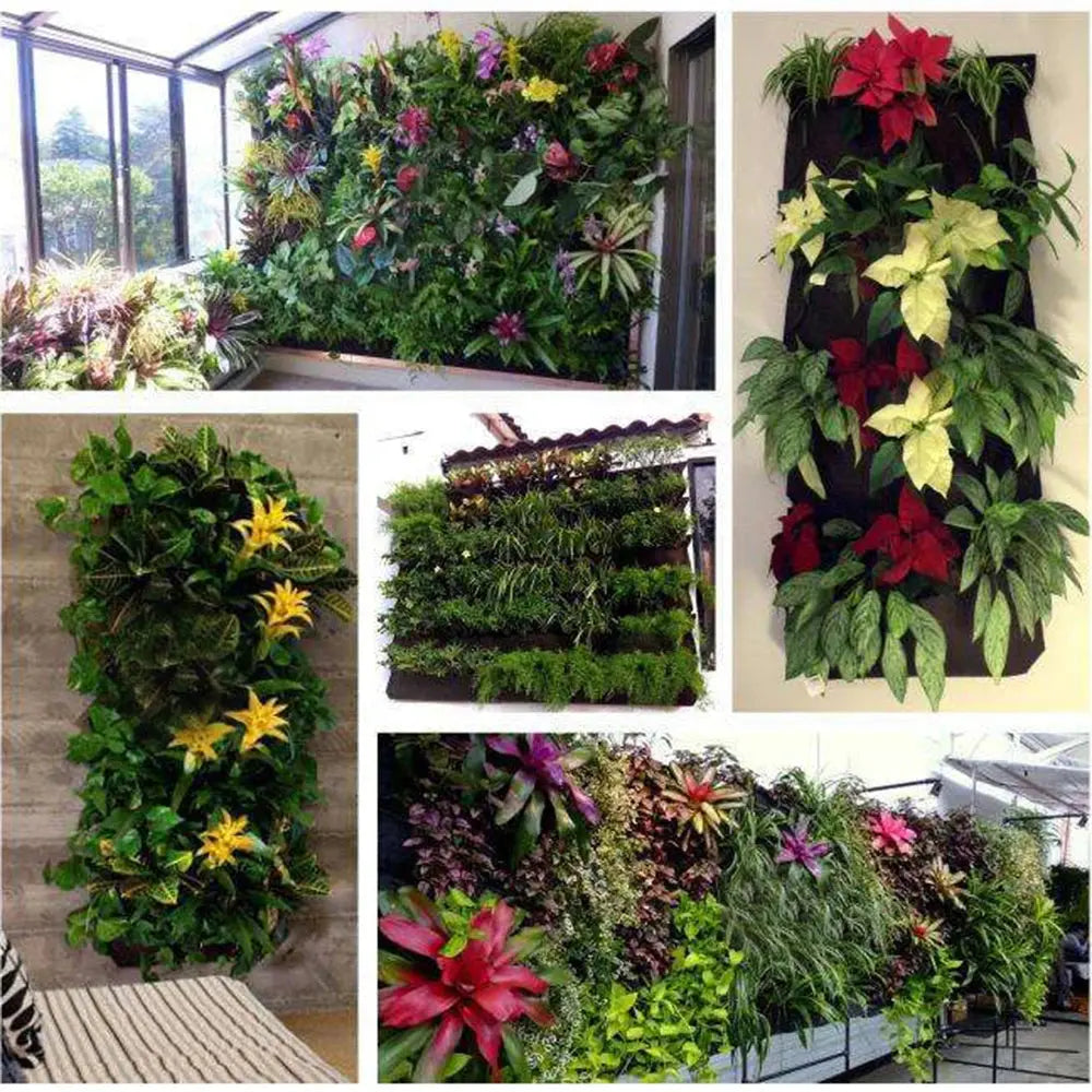 Garden Green Wall 18 Pockets Planting Bag  Vertical Wall Planter Garden Balcony Plant Grow Bag Gardening Accessory Herb Zenn Organics Inc