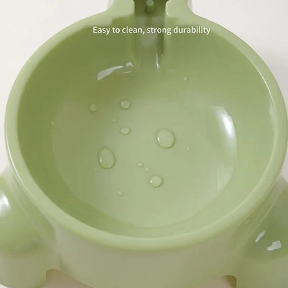 Automatic pet water bottle dispenser from Zenn Organics Inc with a single bowl for puppies and cats to drink comfortably.