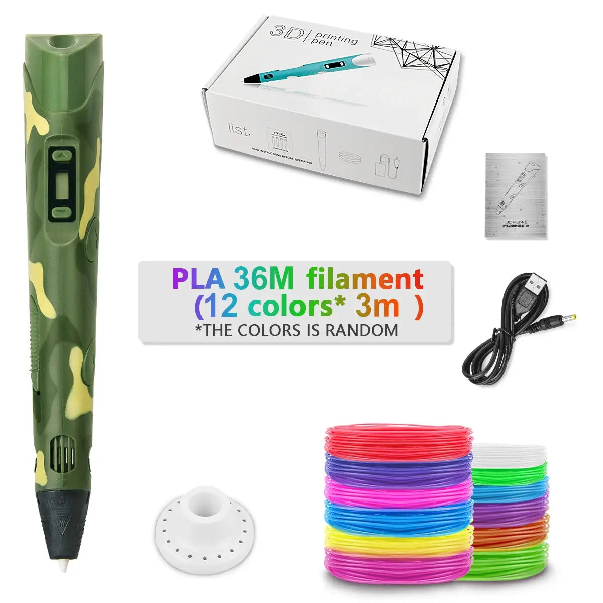 3D Pen For Children 3D Printing Drawing Pen DIY Funny Set for Kids Chidren Birthday Chrismas Creative Gift with PLA Filament Zenn Organics Inc