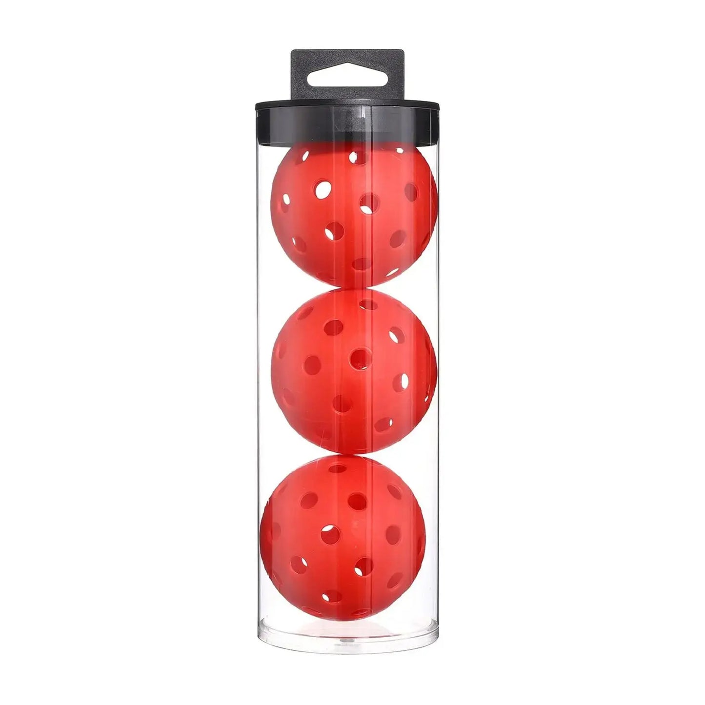 Three Pro Outdoor Pickleball Balls by Zenn Organics Inc, showing bright yellow, durable surface for outdoor pickleball play.