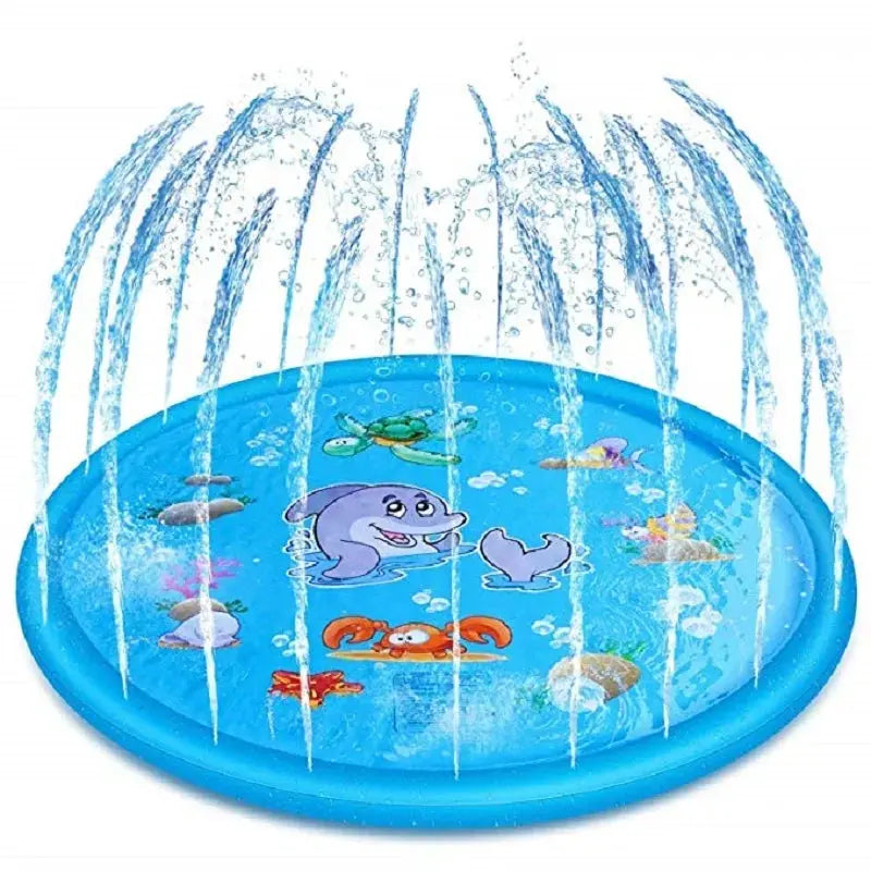 Summer Outdoor Garden Lawn Sea Animal Inflatable Cold Water Spray Kids Sprinkler Interactive Play Game Pad Mat Tub Bath Toys Zenn Organics Inc