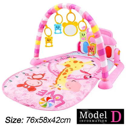 Baby Fitness Stand Music Play Gym Activity Toys Newborn Piano Crawling Blanket Pedal Game Pad Early Education 0-36 Months Gifts Zenn Organics Inc