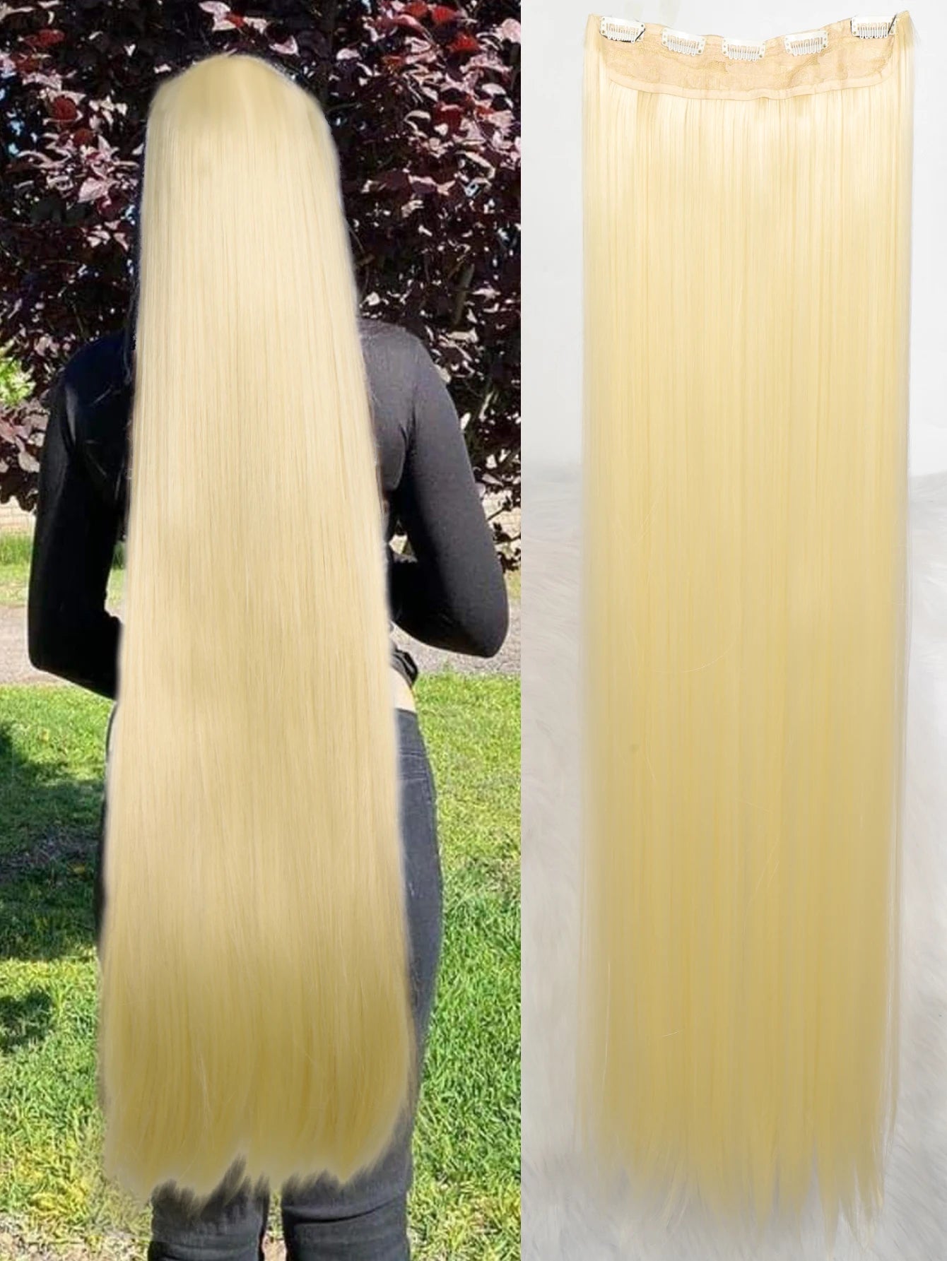 Synthetic 5 Clip In Hair Extensions Long Straight Hairstyle Hairpiece Black Brown Blonde 80CM Natural Fake Hair For Women Zenn Organics Inc