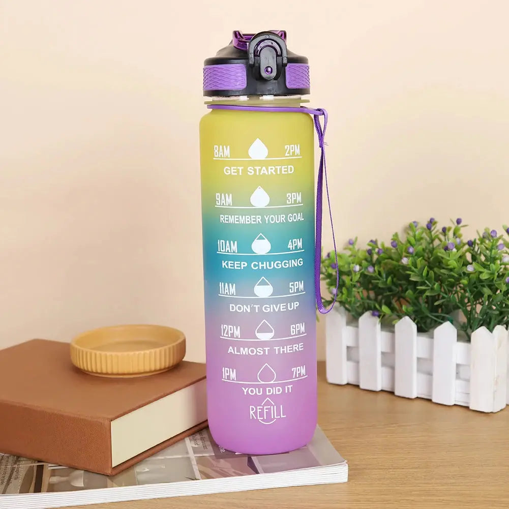 1L Water Bottle Portable Sport Water Bottle Pretty Drink Bottle Leakproof Gym Water Bottle for Outdoor Travel Fitness Cycling Zenn Organics Inc