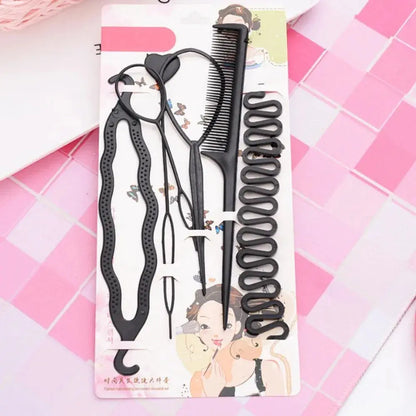 Fashion 6Pcs/Set Popular Ponytail Creator Plastic Loop Styling Tools Black Pony Topsy Tail Clip Hair Braid Maker Styling Tool Zenn Organics Inc