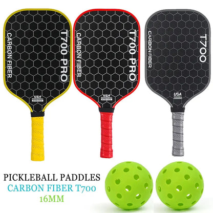 Zenn Organics T700 Carbon Pickleball Paddle with sleek black and teal design, lightweight and durable for competitive play