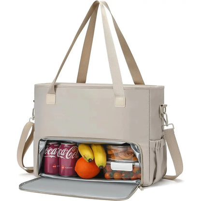 2 in 1 Lunch Tote Bag for Women with 15.6" Laptop Compartment Handbag Work Business lunch Insulated Shoulder Bag Thermal Bag ﻿ Zenn Organics Inc