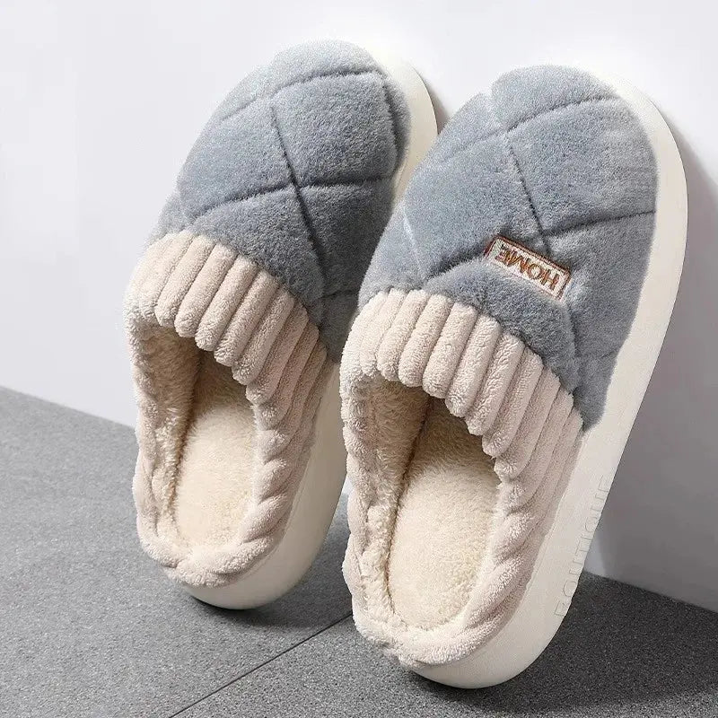 Women's Casual Home Slippers Soft Bottom Plush Slippers Anti-slip Thermal Slippers Indoor Winter Men's Fashion Casual Flats Slip Zenn Organics Inc