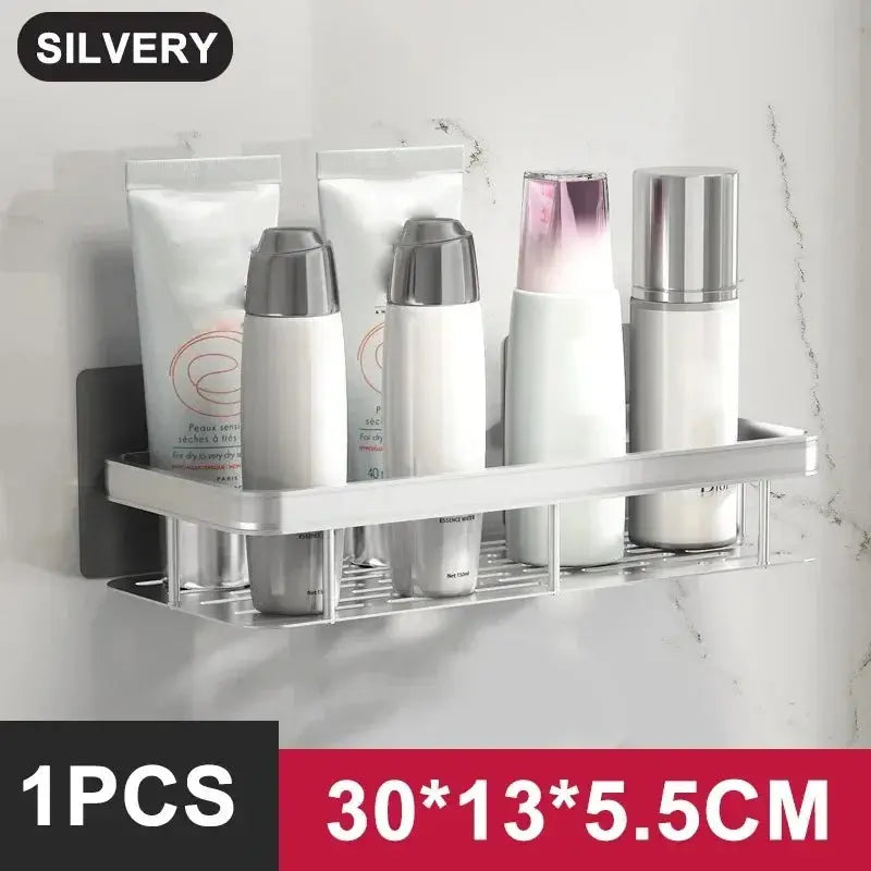 Bathroom Shelf Kitchen Storage Organizer Aluminum Alloy Shampoo Rack Shower Shelf Bathroom Accessories No Drill Shelf Zenn Organics Inc