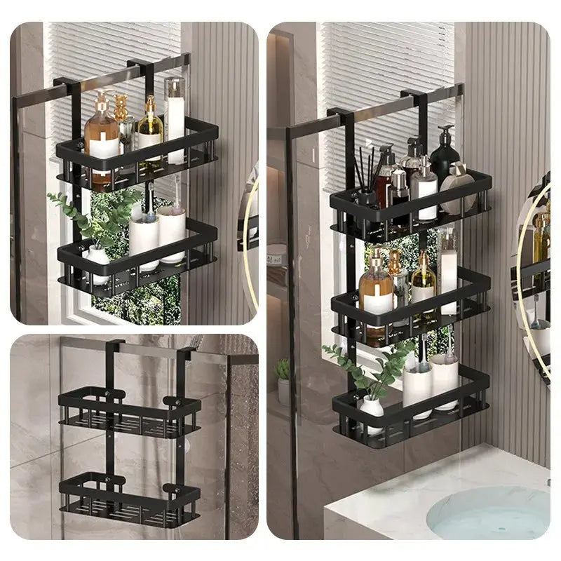 2/3 Tier Shower Organizer Rack - No-Drill Hanging Design for Bathroom & Shower Essentials, Shower Caddies Bathroom Organizer Zenn Organics Inc