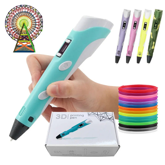 3D Pen For Children 3D Printing Drawing Pen DIY Funny Set for Kids Chidren Birthday Chrismas Creative Gift with PLA Filament Zenn Organics Inc
