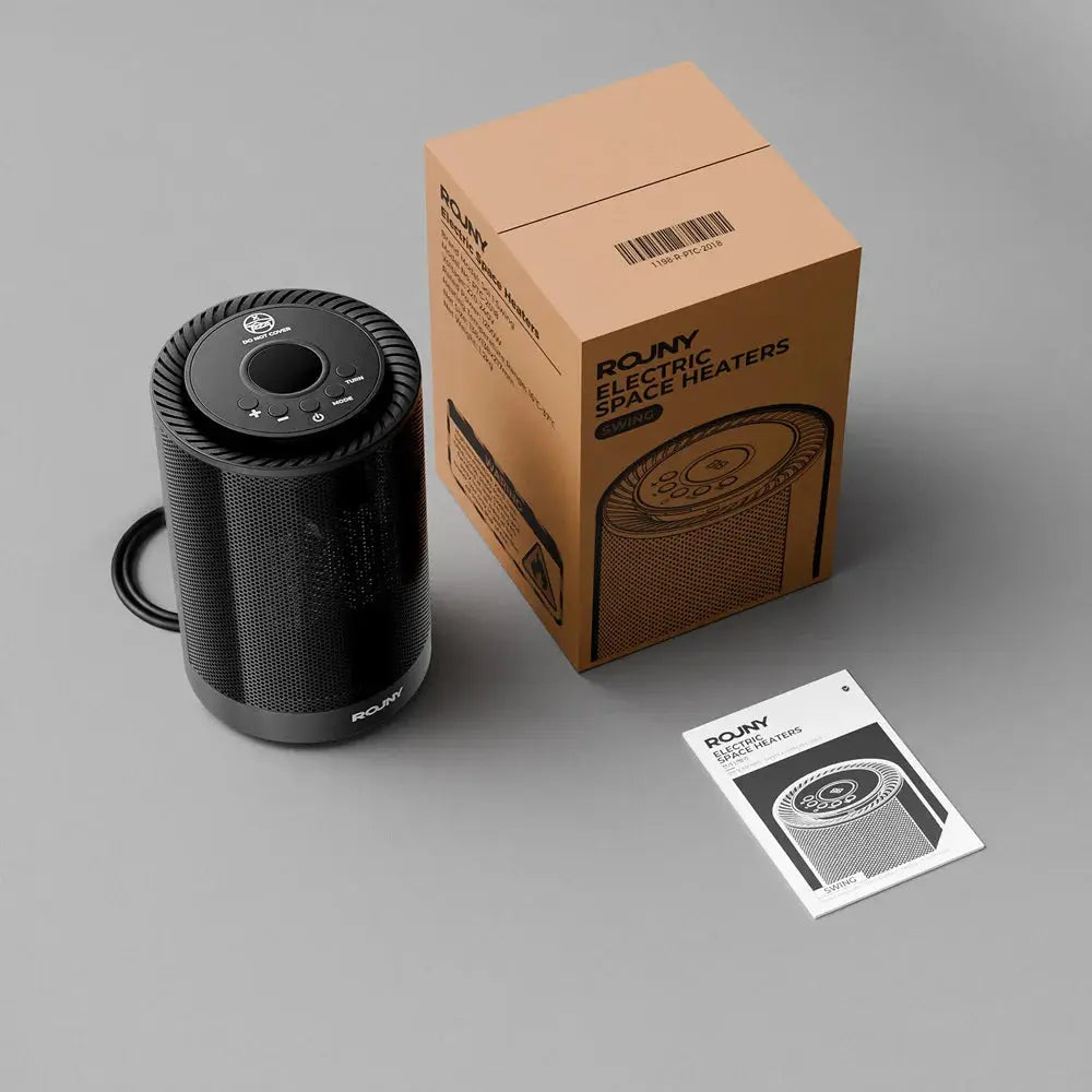Portable PTC Heater, Hot Air Convection Fan Heater with 16-37℃ Thermostat, Oscillating Electric Space Heater for Home Office Zenn Organics Inc