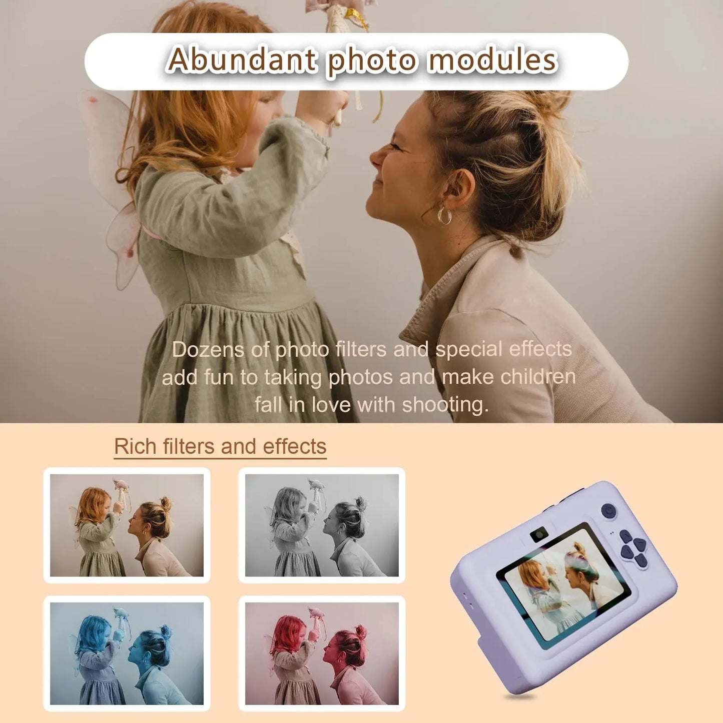 Digital Children Camera For Photography Mini Printer Portable Thermal Instant Print Photo Kids Camera 2.8inch HD Video Toy Gifts Zenn Organics Inc