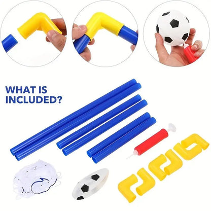 Portable Indoor/Outdoor Toy Football Goal Set44x25cm - Micro Soccer Net Pump&Ball Lightweight Kids Training Park Beach Games Zenn Organics Inc