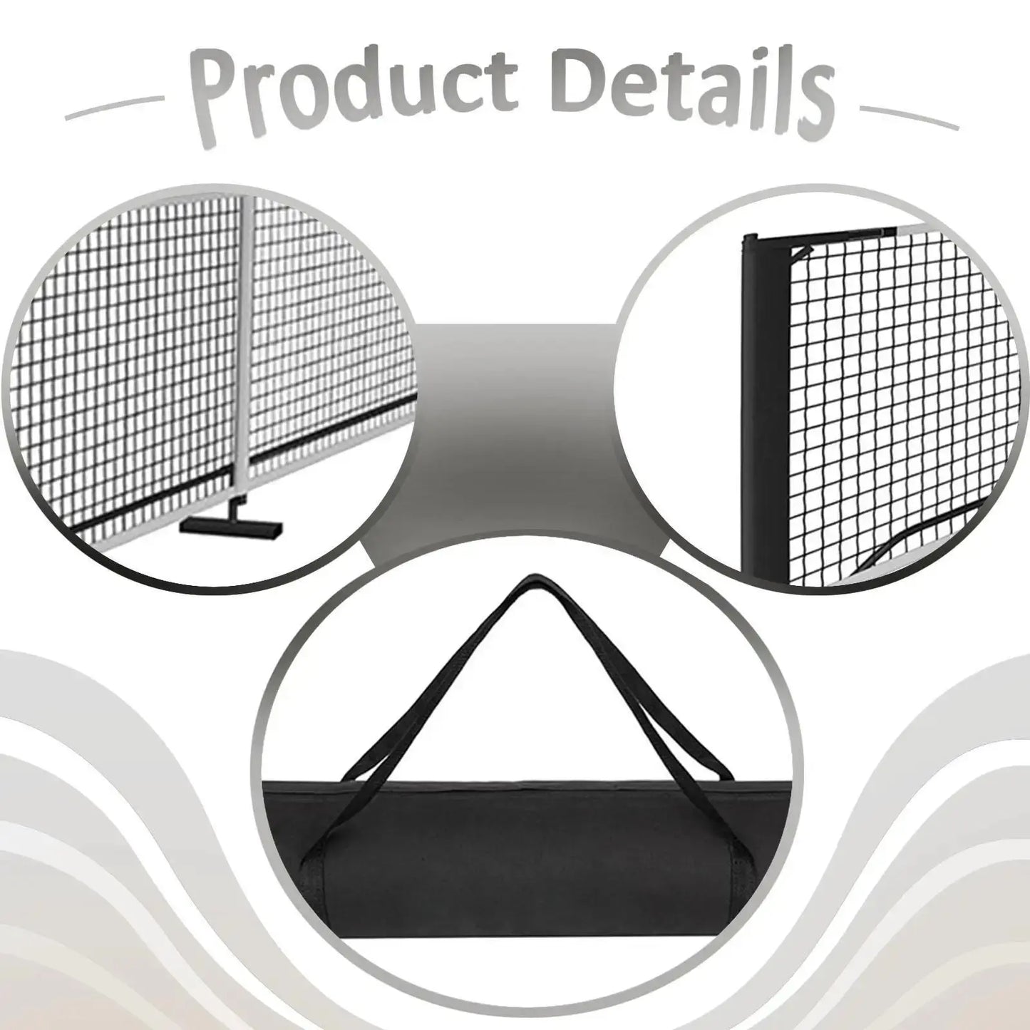 Portable Pickleball Net System Regulation Size with Carrying Bag with Metal Frame 22 Feet Badminton Net for Indoor Outdoor Game Zenn Organics Inc